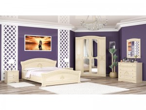 Кровать Милано с мягким изголовье Мебель Сервис Береза 160смх200см