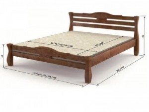 Кровать двуспальная деревянная «Монако» 1.4х2.0м Сосна МЕБИГРАНД